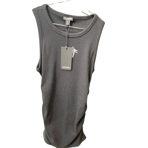 True Religion Womens Black HS Side Ruch Dress Size L SKU 9080 - Picture 1 of 11